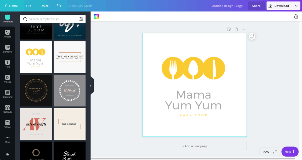 Canva logo design ออกแบบโลโก้กับ Canva มีเทมเพลตให้เลือกเป็นร้อย