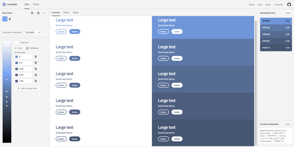 Leonado tool - เครื่องมือเลือกสีให้ UI ตัวช่วย ออกแบบเว็บไซต์