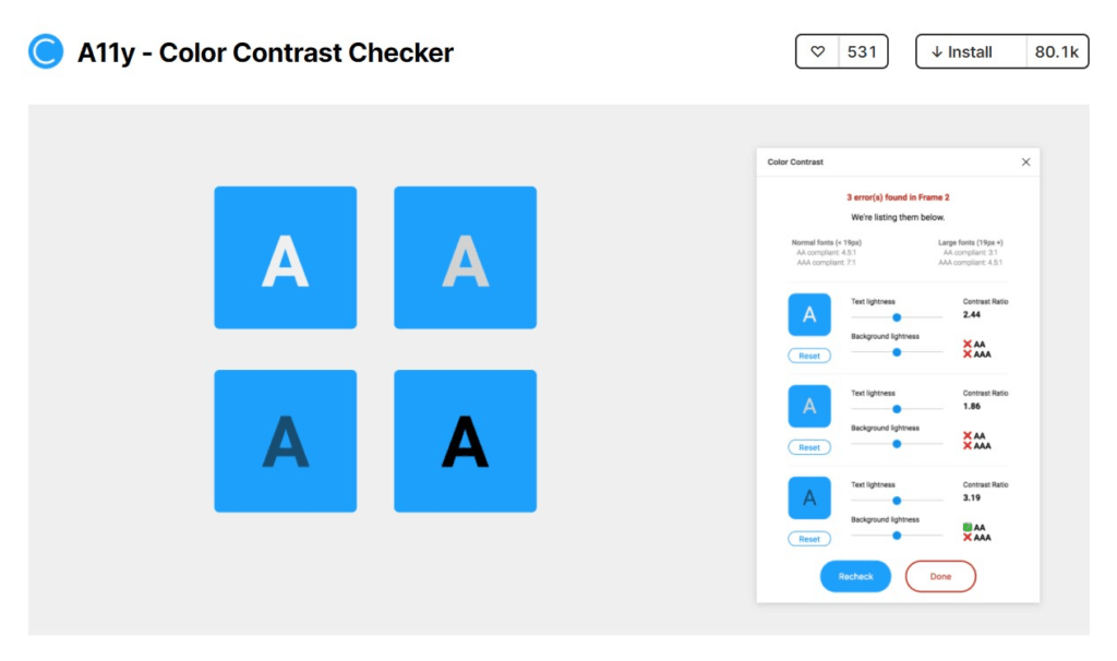 A11Y - Color Contrast Checker Figma Plugins Accesibility