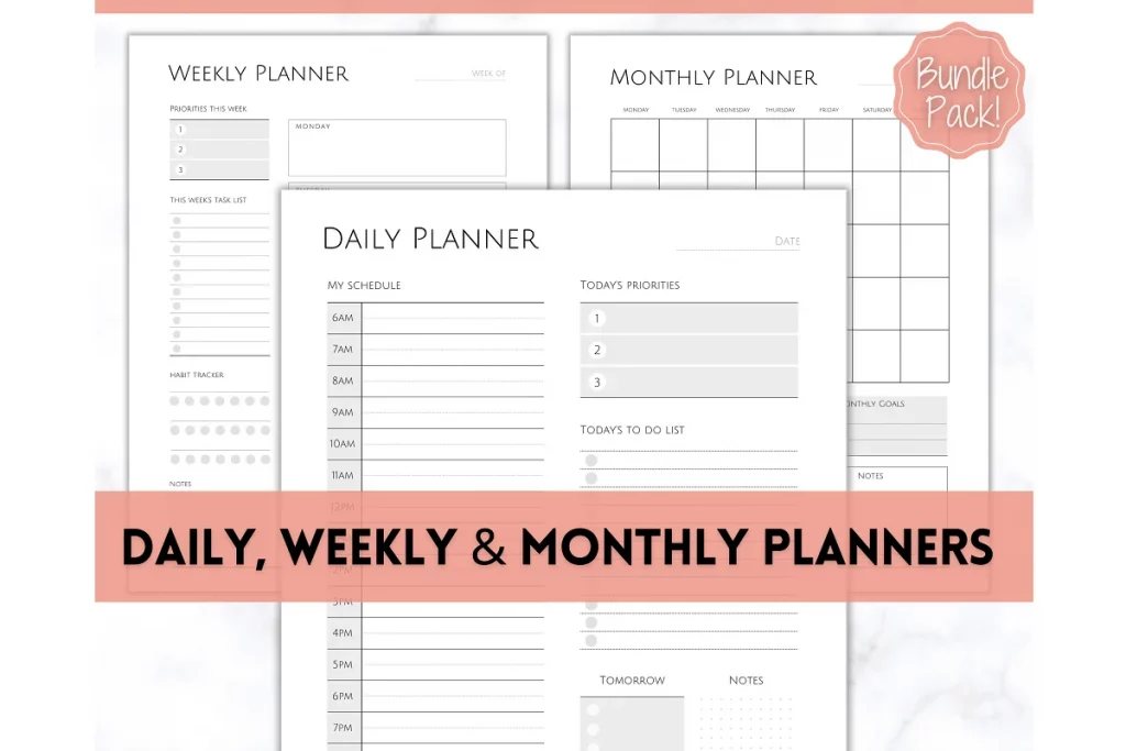 daily weekly monthly planner