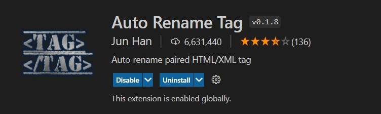 HTML คือ Auto Rename Tag