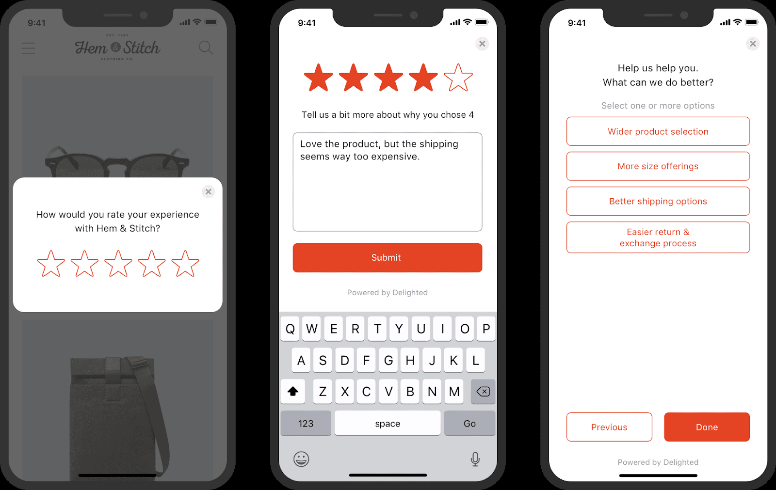 Targeted polls examples in mobile appications UX KPIs