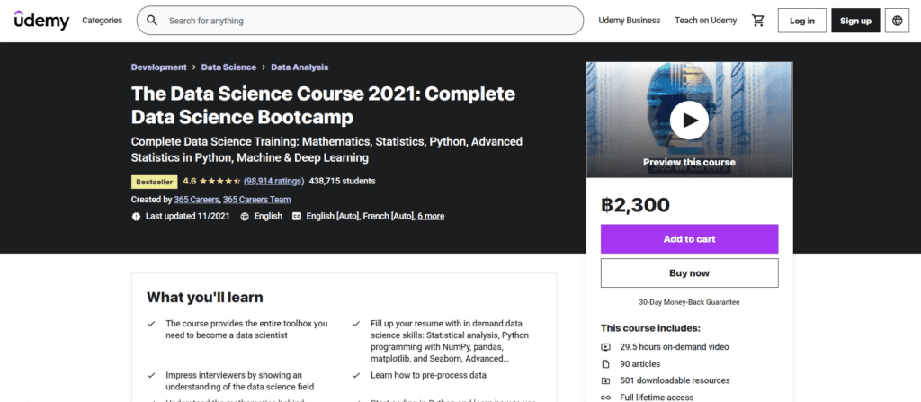 The Data Science Course 2021 เรียน Data science 