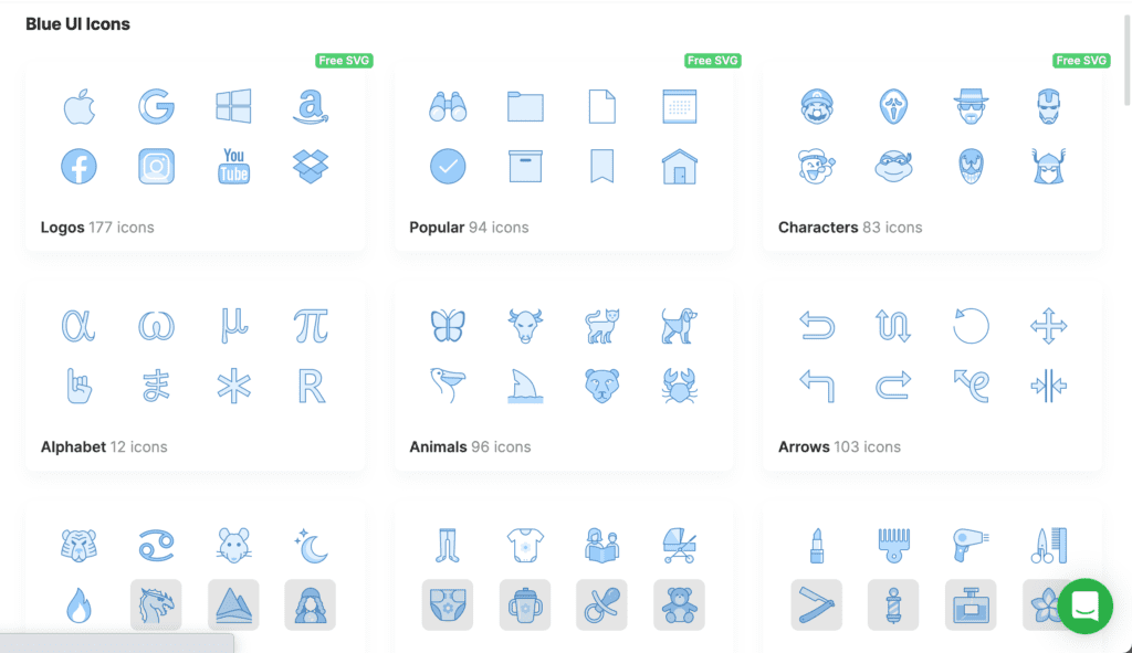 blue icons style