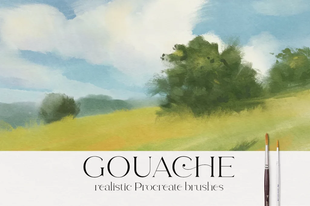 03 procreate gouache brush set