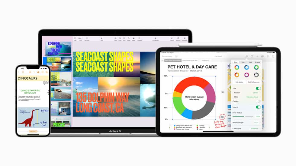 ชุดแอป iWork สำหรับการพิมพ์เอกสารบน iPad 