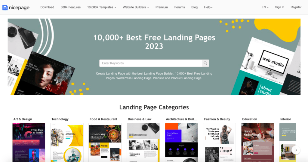 Landing Page Inspiration from nicepage
