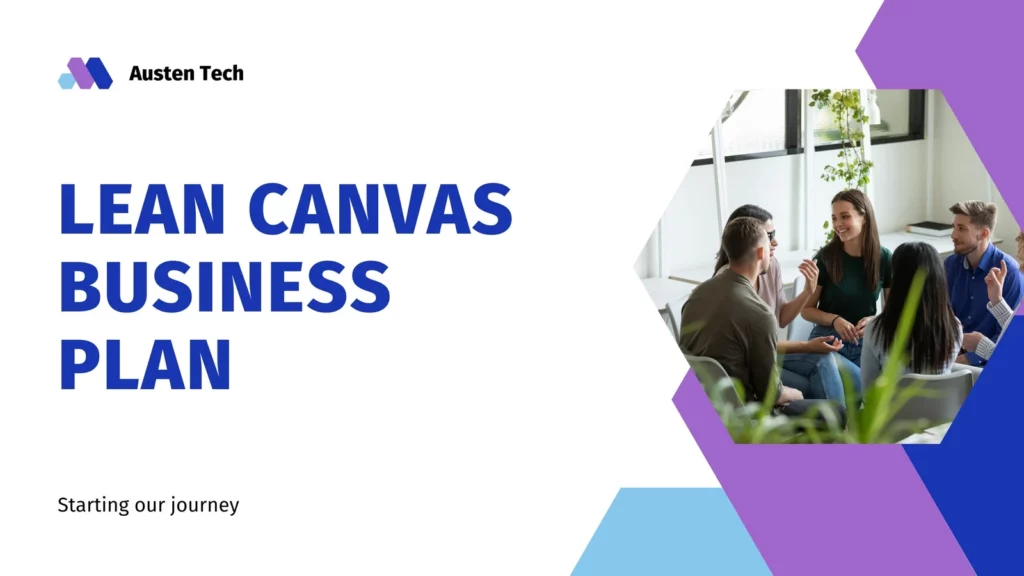 Blue and Purple Casual Corporation Lean Canvas Business Plan Business Presentation