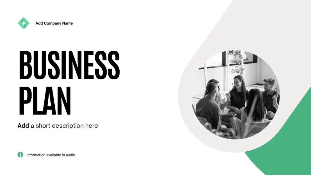 Green Black and White Corporate Geometric Business Plan Business Presentation