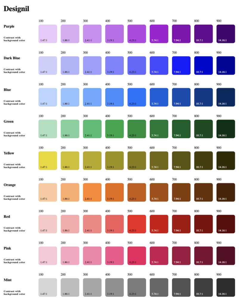 designil color palette example