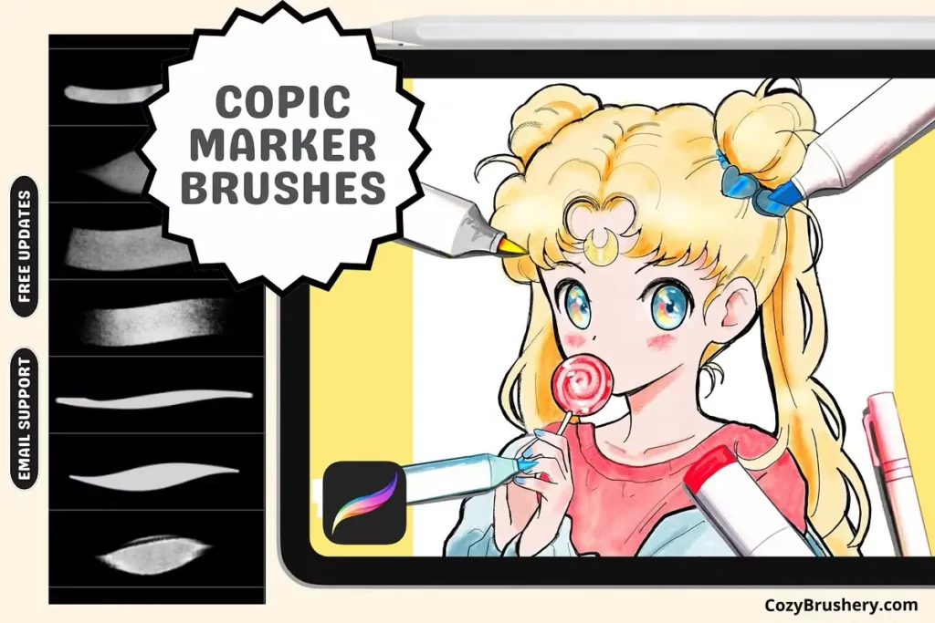 Procreate Copic Marker Brushes_Procreate Brush 2024